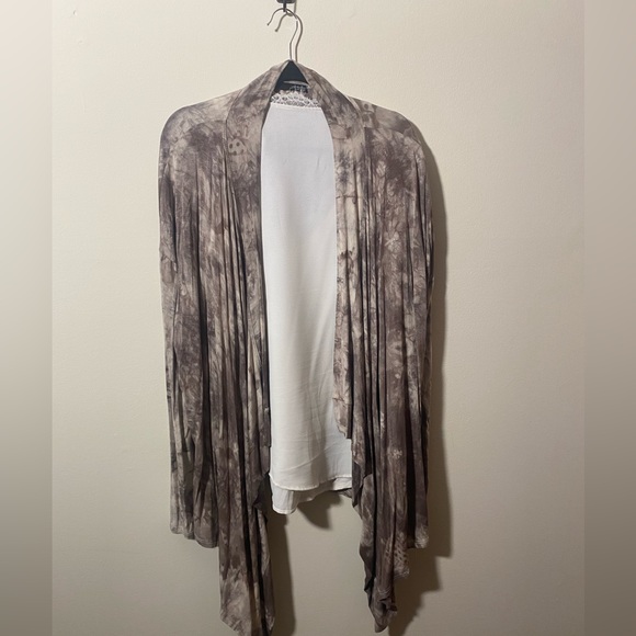 Size L brown and cream tie dye wrap sweater - Picture 3 of 14